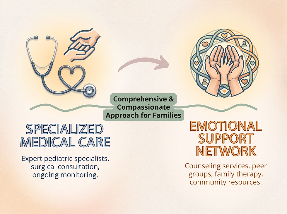 Comprehensive and compassionate approach for families: specialized medical care and an emotional support network