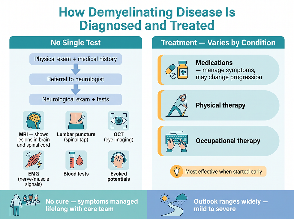 Diagnosis and treatment of demyelinating disease