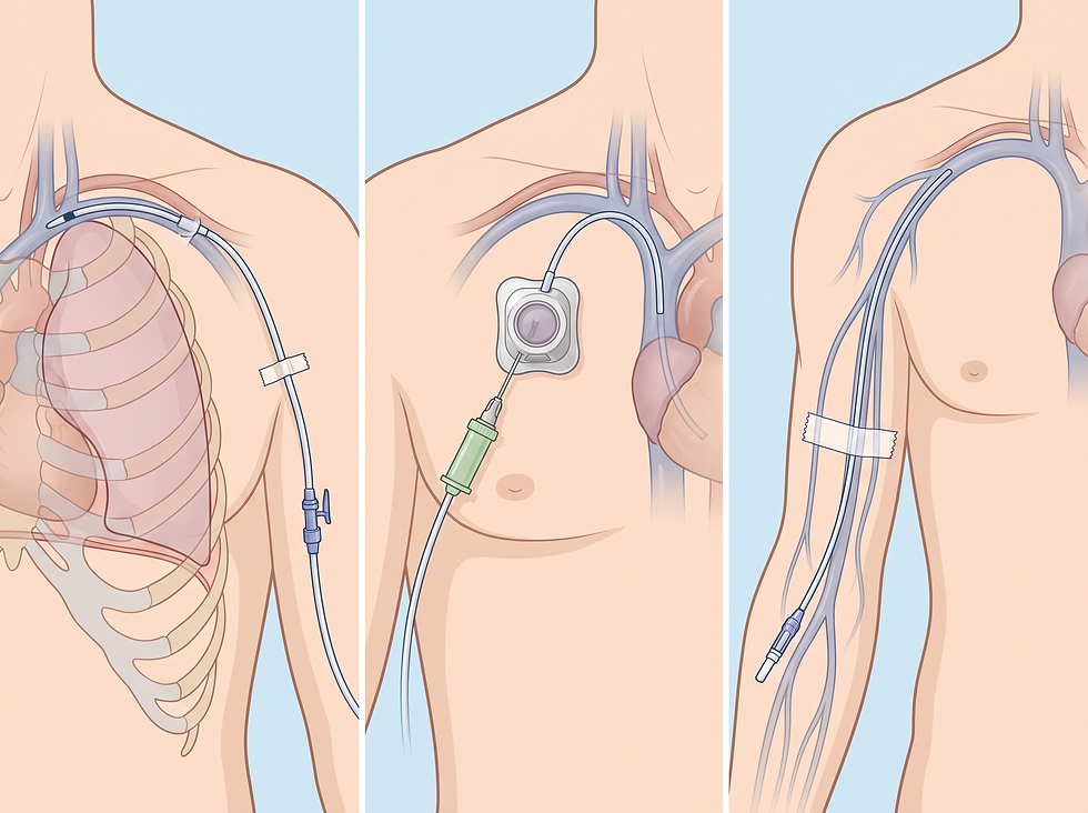 Comparison of common catheter types used for parenteral nutrition: tunneled catheter, implanted port and PICC line
