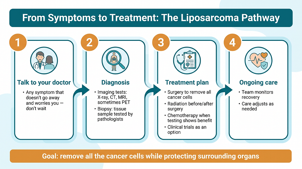 The liposarcoma care pathway: from reporting symptoms, through imaging and biopsy-based diagnosis, to treatment and ongoing care