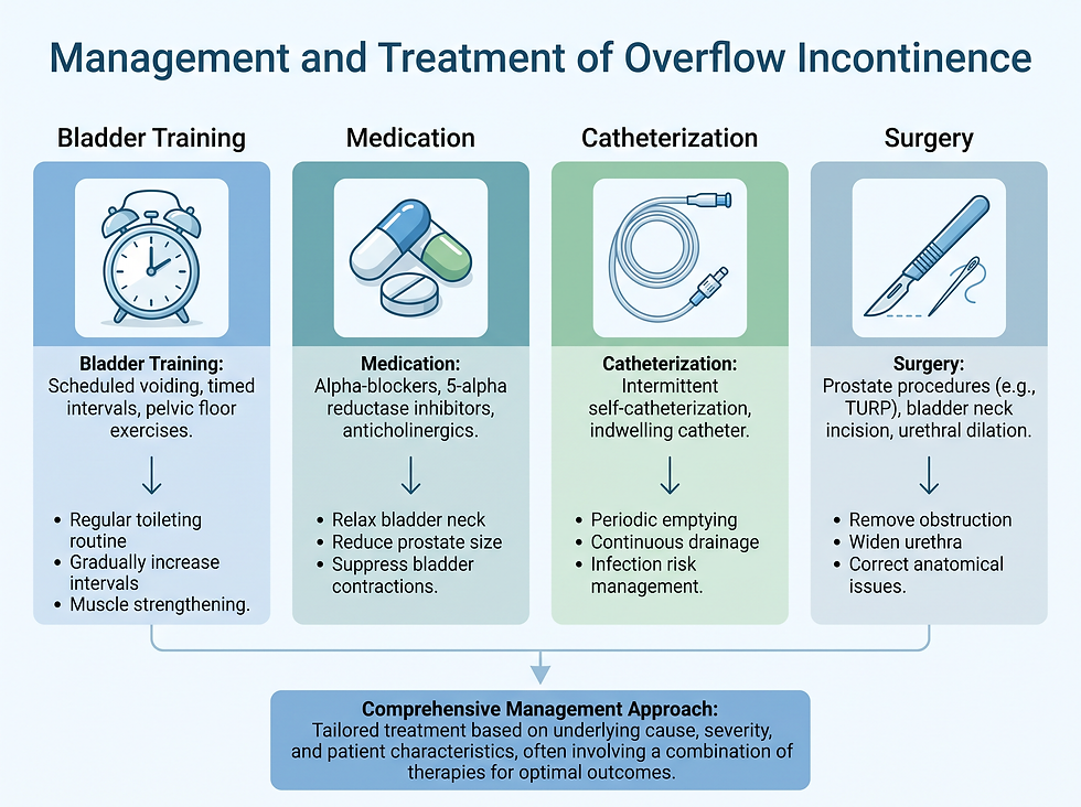 Overflow incontinence treatment overview: management strategies from behavioral training to surgical interventions