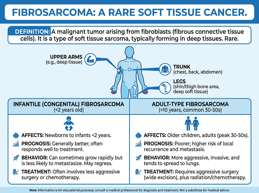 What is fibrosarcoma — definition, types, and common locations