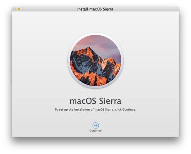 macos sierra kurulum başlangıç ekranı