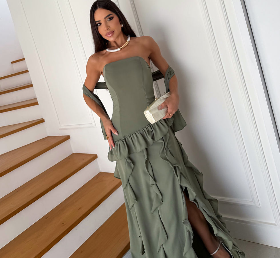 Miniatura: Vestido Longo Ester+Brinde Bolsa Clutch