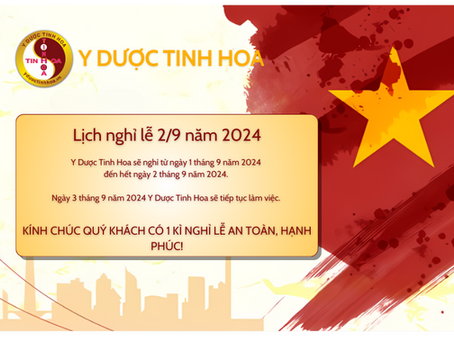 Thông báo nghỉ lễ Quốc khánh 2/9 năm 2024 Y Dược Tinh Hoa