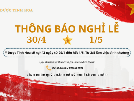 Thông báo nghỉ lễ 30/4 & 1/5 năm 2024