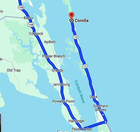 168 to 158, across the bridge, then head back north