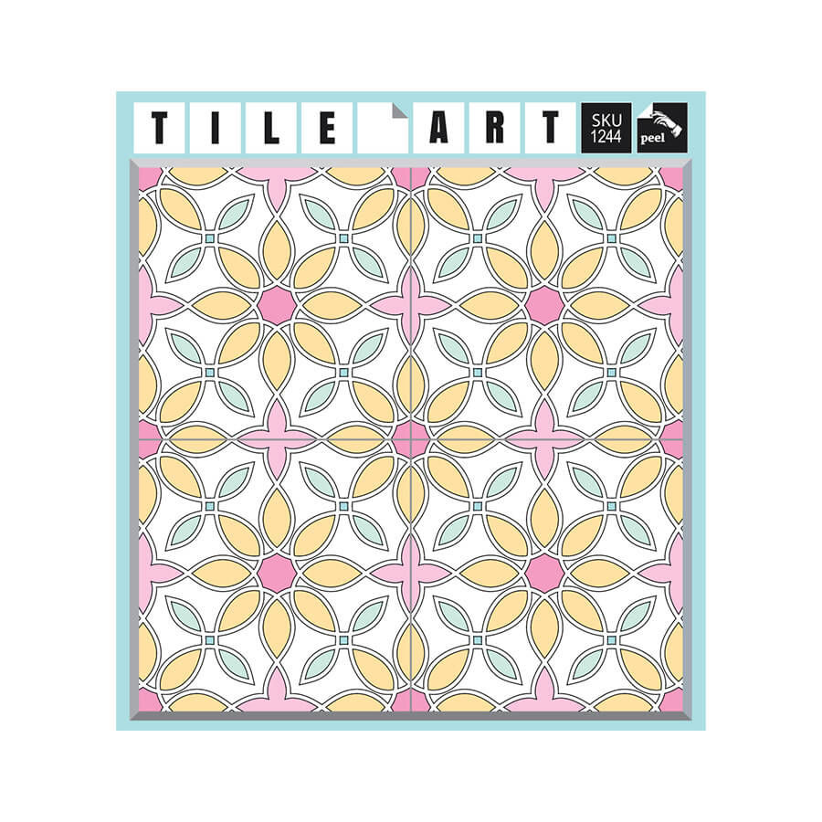 Thumbnail: סט ארבעה מדבקות מרובעות לאריחים דגם 1244