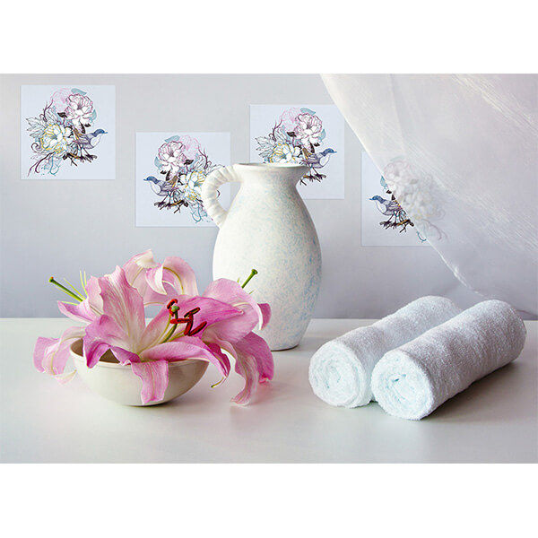 Thumbnail: סט ארבעה מדבקות מרובעות לאריחים דגם 1267