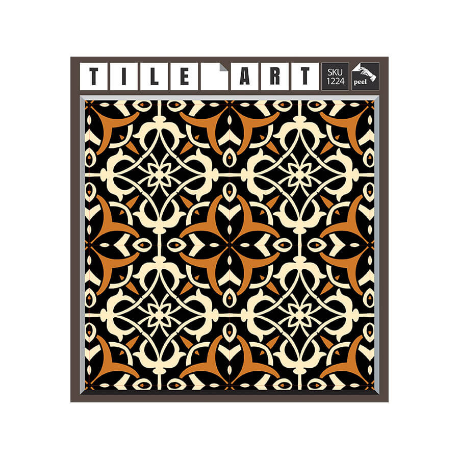 Thumbnail: סט ארבע מדבקות מרובעות לאריחים דגם 1224