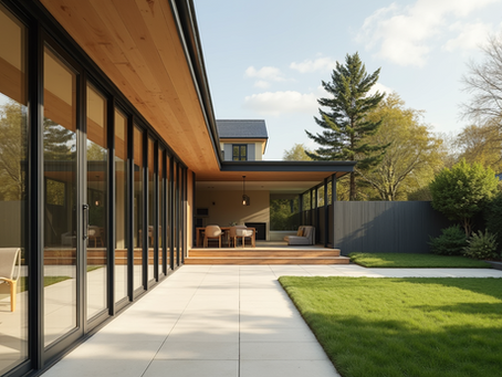     Modern insulated L-Shaped garden room in Guildford