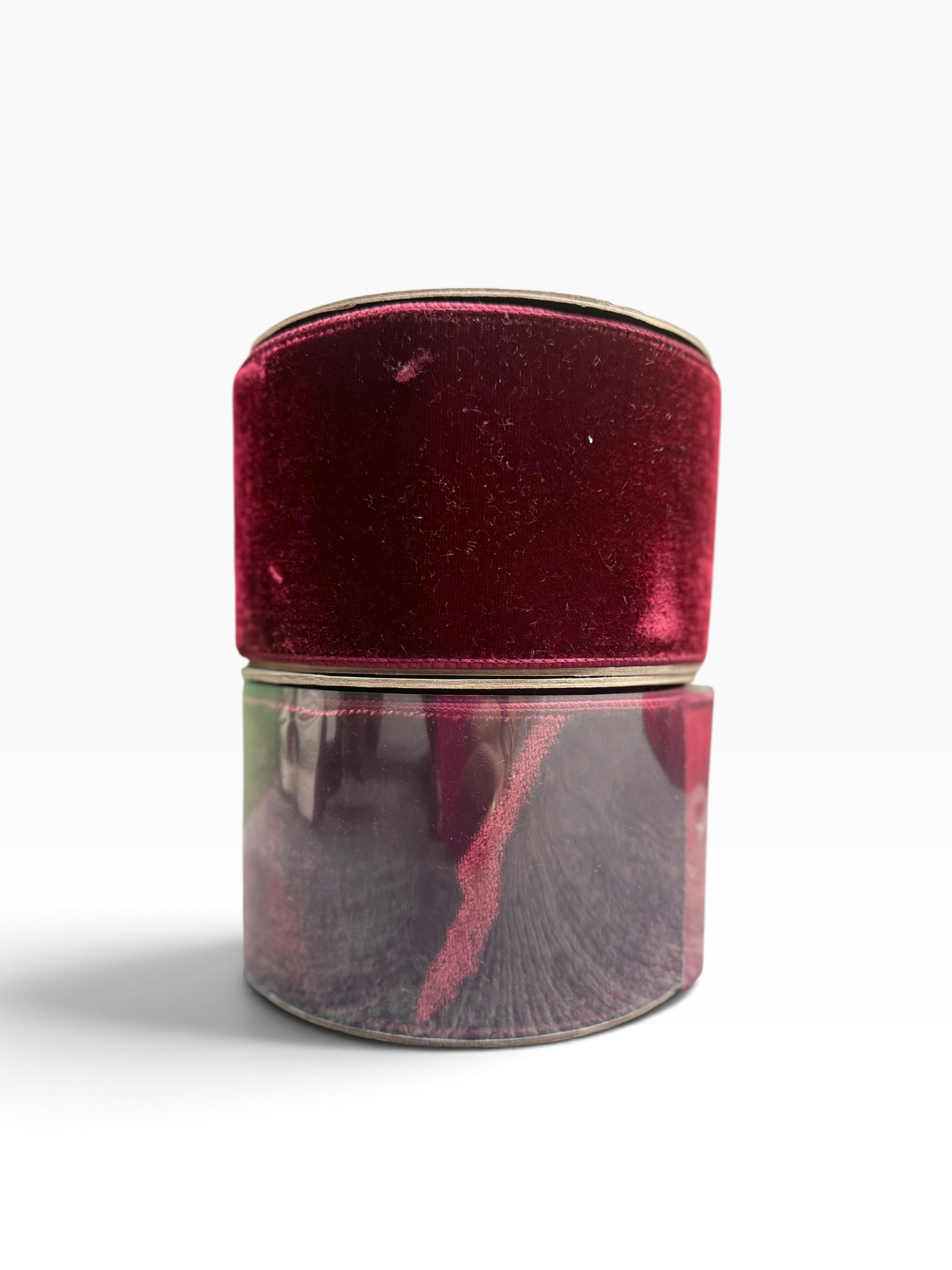 Ruby Velvet Ribbon with Matching Dupion Backing