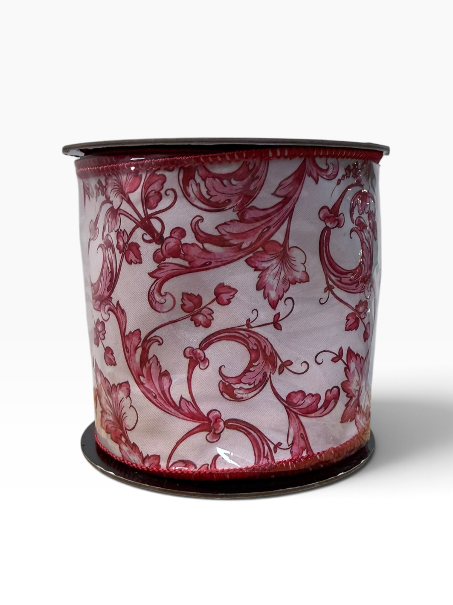 Taffeta Acanthus Scroll Chinoiserie Ribbon – Light Pink