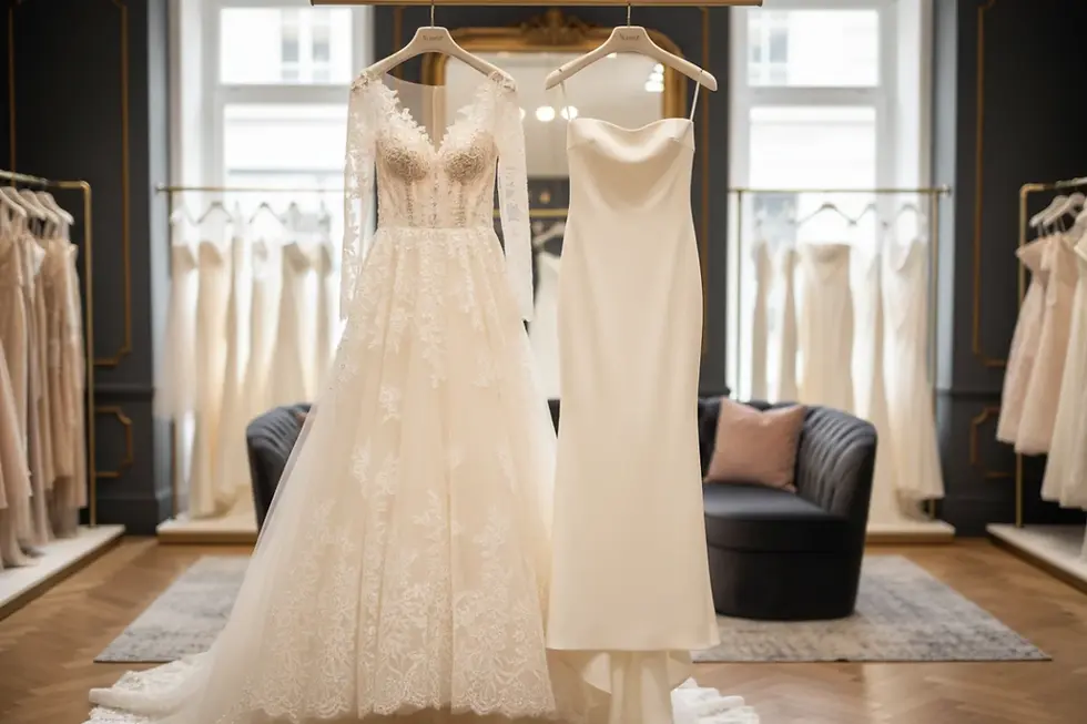 Präsentation von vielseitigen Brautkleidern im Großhandel für moderne Boutiquen.