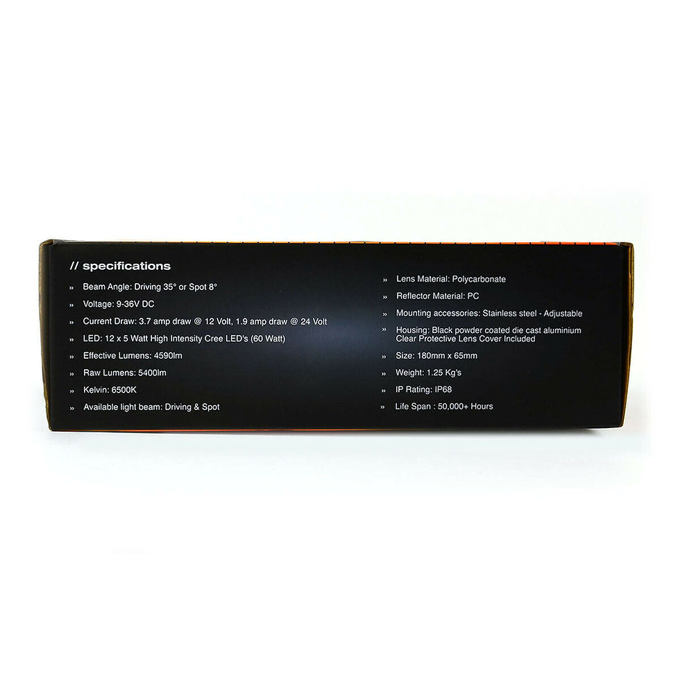Thumbnail: 7" led Driving Lamp Flood/Spot Beam 28Deg 9-36V 60 Watt Black