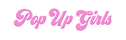 Pop Up Girls Logo with white shadow and pink font