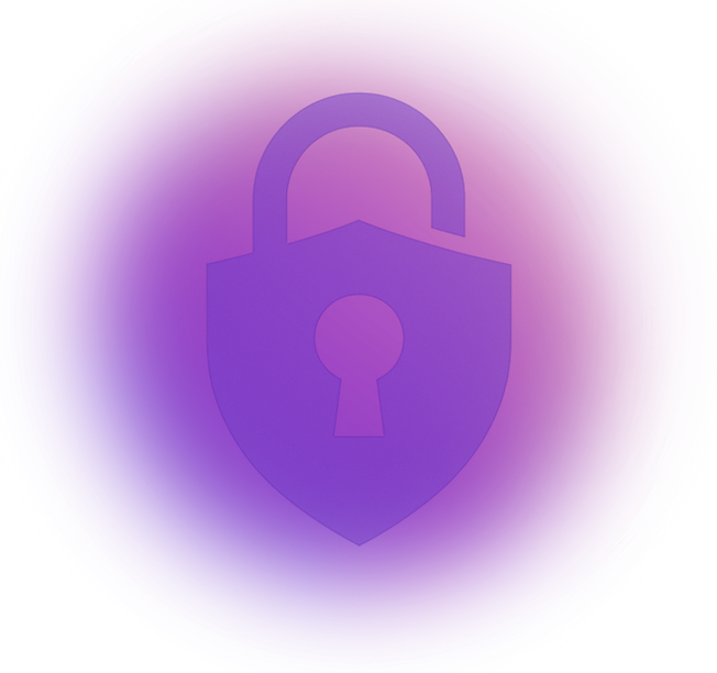 Purple lock icon with purple accents