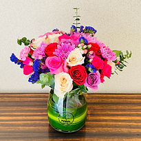 Flower vase pink and purple for her.