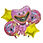 Thumbnail: Cartoon characters kids balloons pink with golden stars
