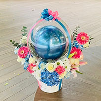 Bubble Balloons With Pink And Blue Flower Box