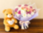 Cute Birthday Flowers and Teddy Gift Dubai