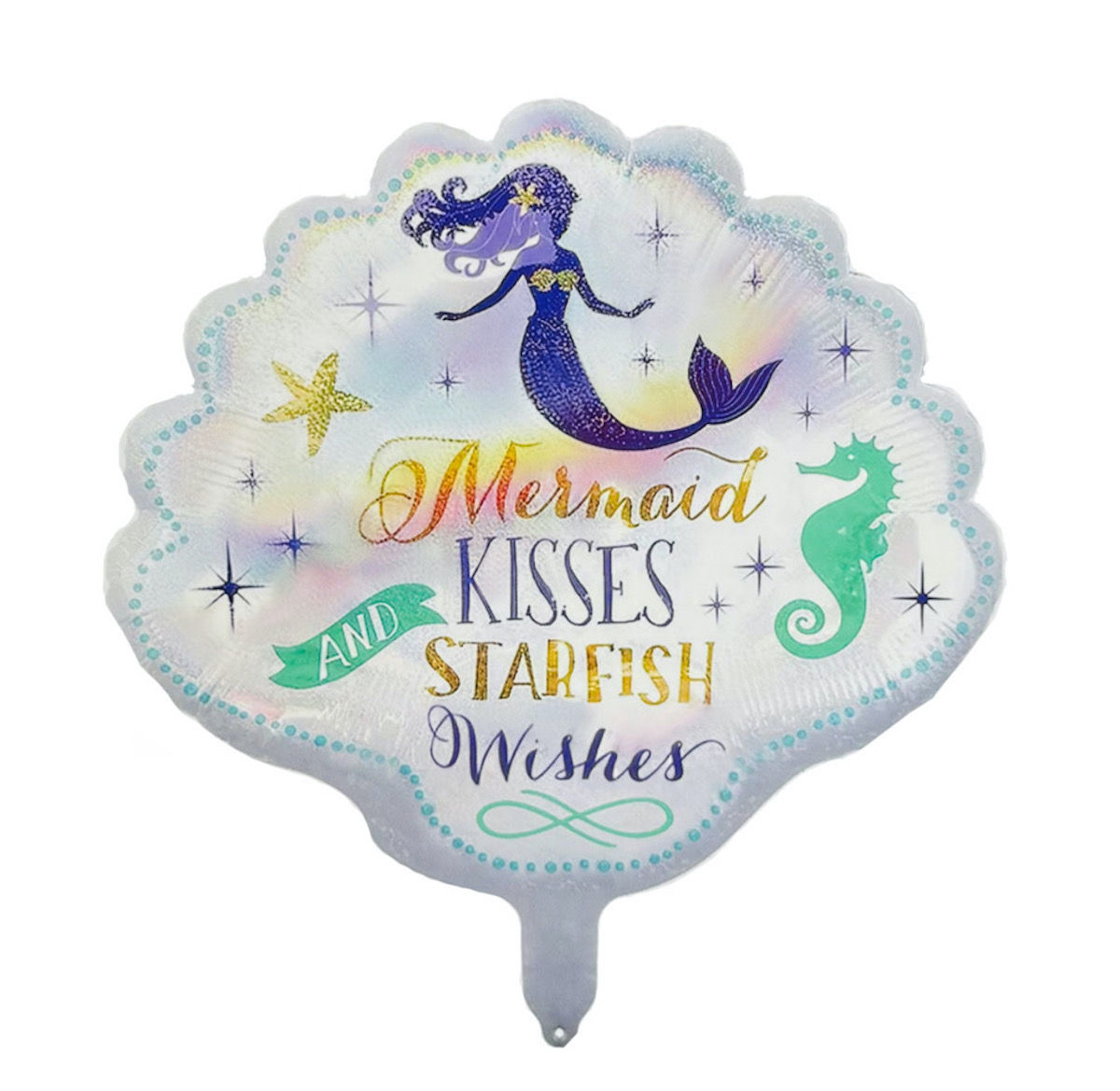 Mermaid KISSES AND  STARFISH Wishes Balloon