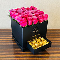 Purple Roses Flower and Chocolate Box