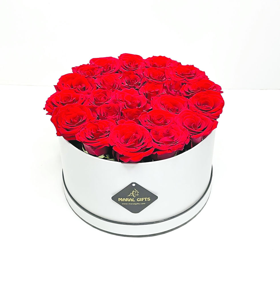 Elegant flower boxes with circle box online flower shop Dubai