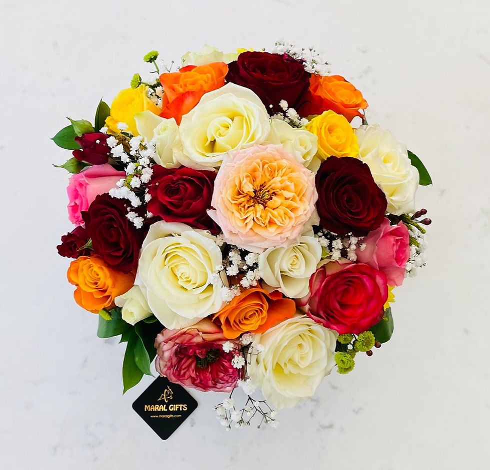 flower box multi color garden roses dome design roses combination