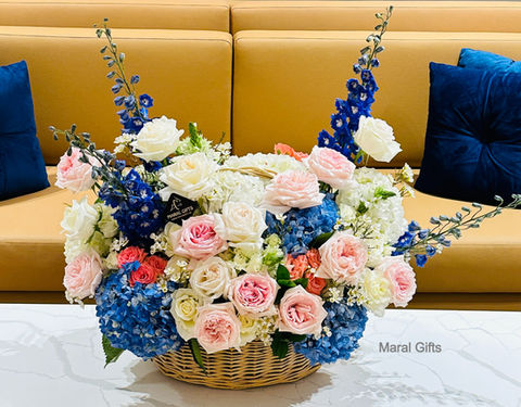 Full of Wishes flower basket Flower Online Delivery Dubai Maral Gifts