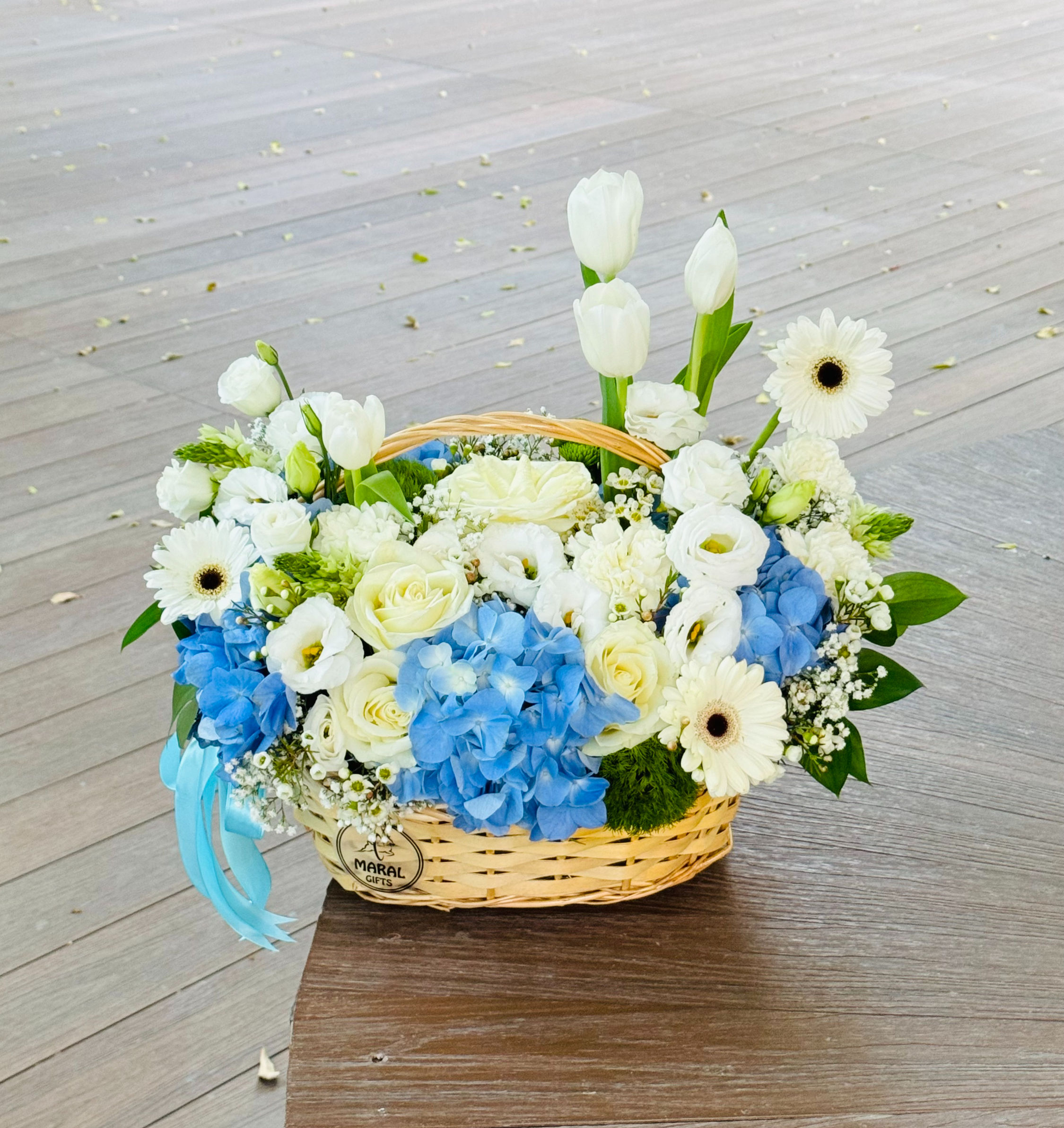 New flower basket arrangement