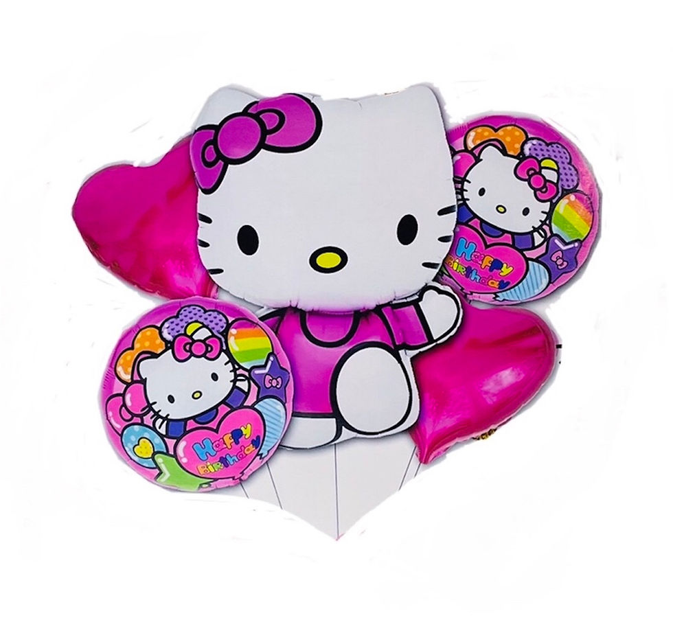 Hello Kitty Balloons set 5 Pieces helium balloons Hello Kitty pink and white color