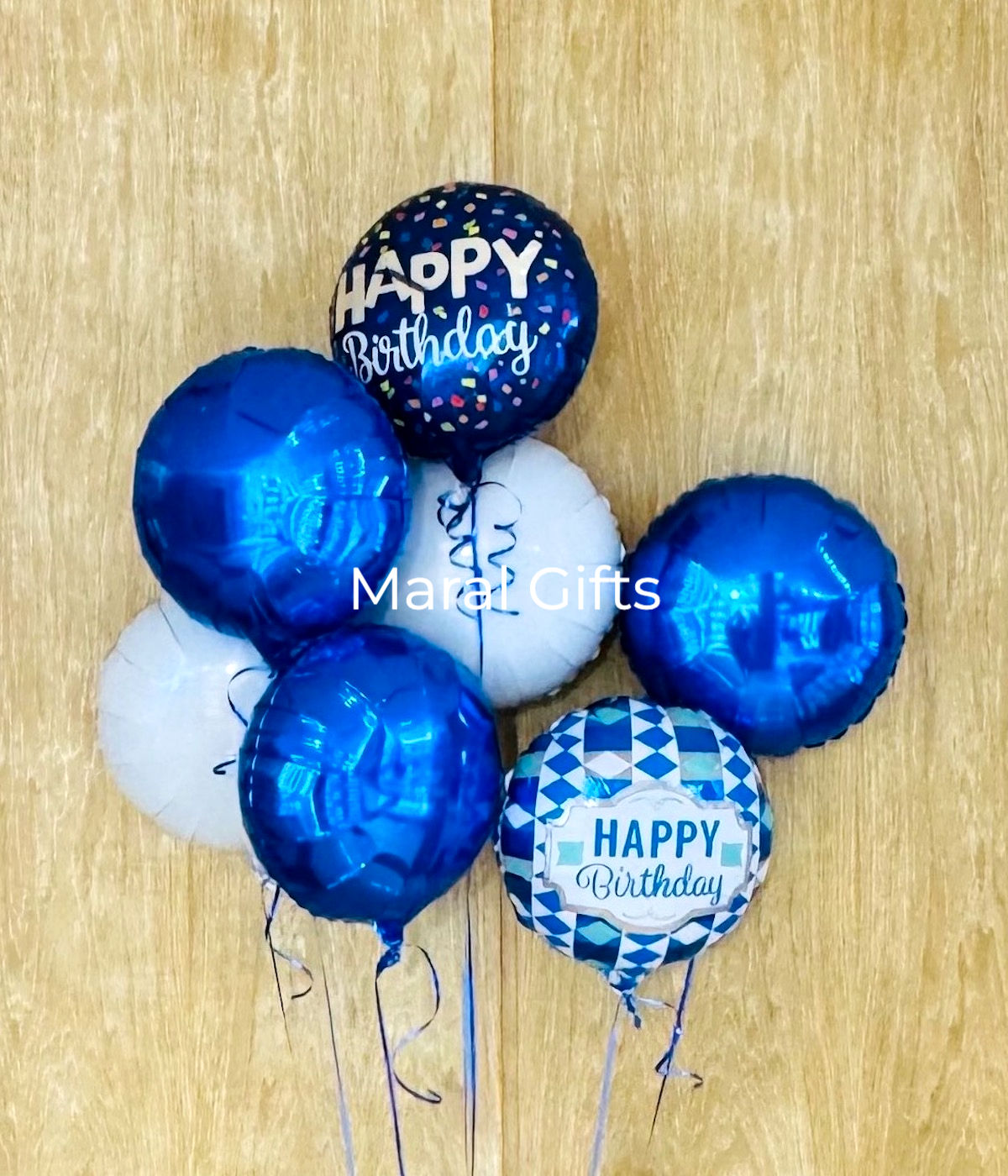 Blue birthday balloons for him
