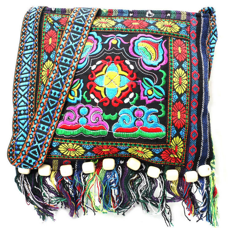 Thumbnail: The Tribal - Embroidered Canvas Shoulder Bag