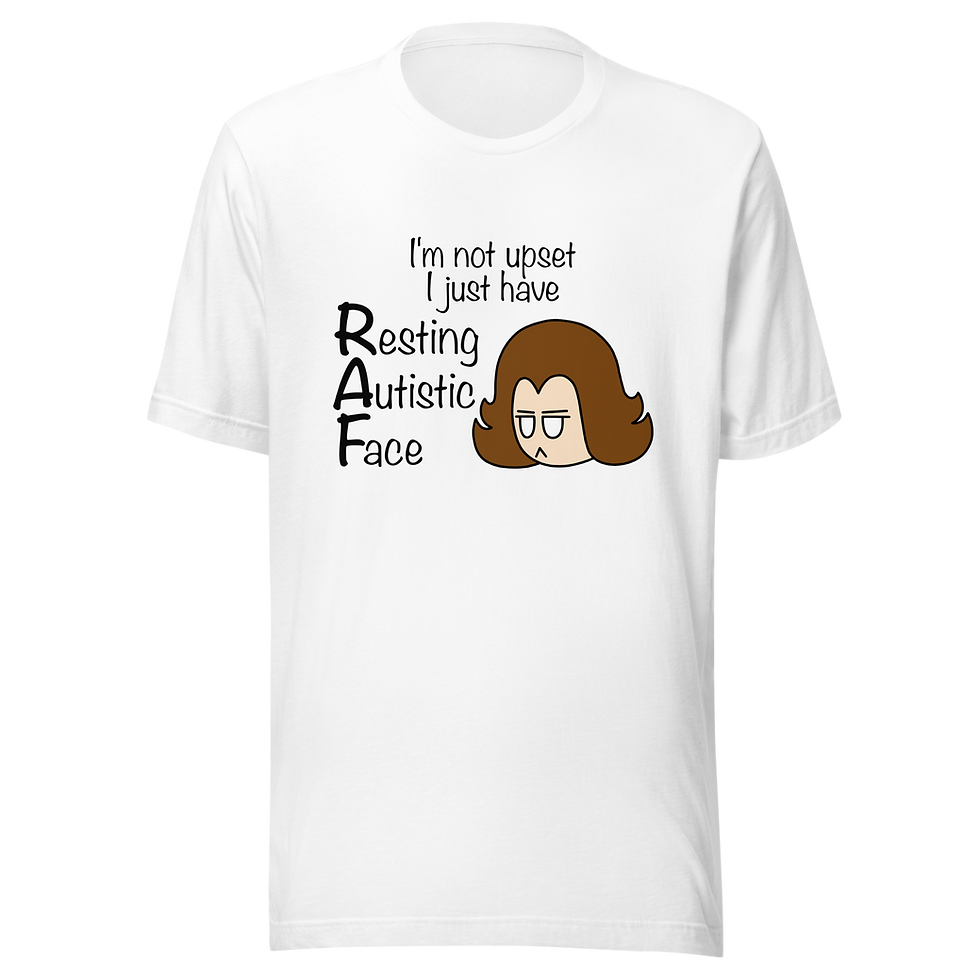 Thumbnail: Resting Autistic Face T-Shirt (black text)