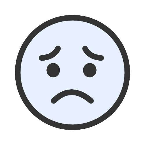 Nervous face icon with worried expression
