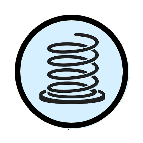 Simple coiled spring representing large, full‑body movement needs.