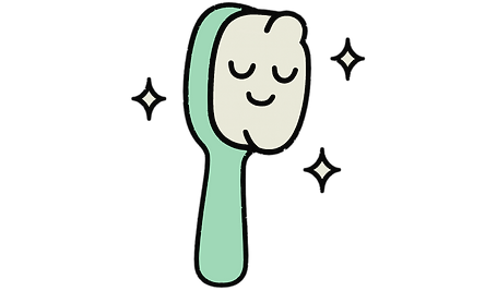 A calm toothbrush surrounded by sparkles.