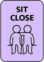 Sit Close. Two figures sitting side by side, showing a need for quiet companionship, presence, or gentle support.