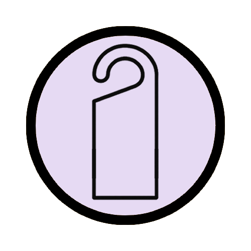 Door hanger icon representing full social rest