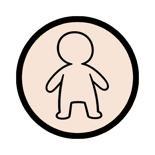 A simple body outline in a relaxed position.