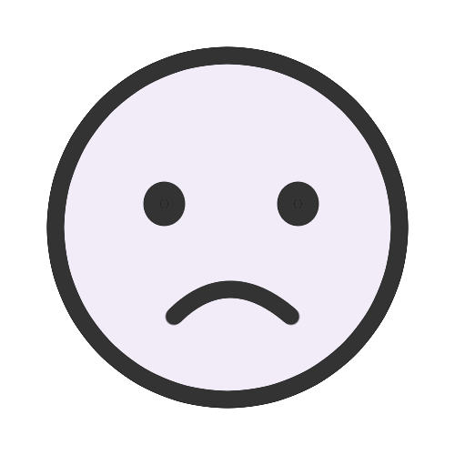 Unsure face icon with hesitant expression