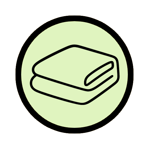 Soft towel icon representing a calm finish to the handwashing routine with drying and comfort.