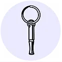 Outline Illustration of a stainless-steel breathing necklace keychain.