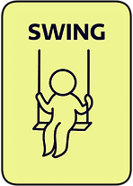 Swing. Child sitting on a swing, representing rhythmic motion and a need for sensory regulation or emotional release.