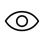 An outline eye icon with a soft, neutral expression, symbolising gentle noticing of early cues.