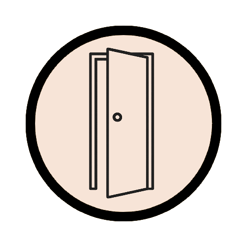 Half-open door icon representing being partly available