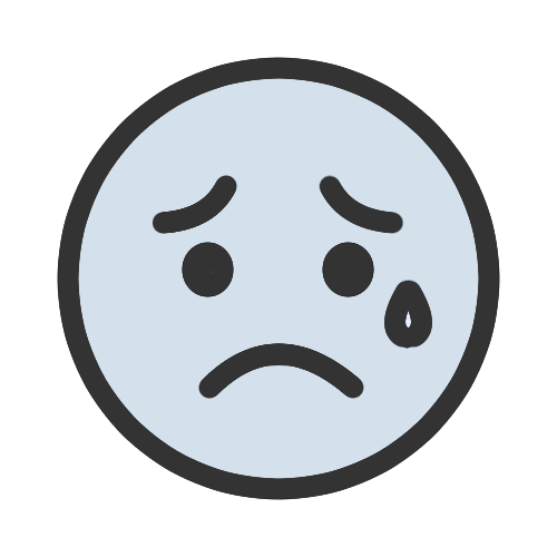 Upset face icon with sad expression