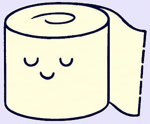 Calm toilet roll with a soft swirl