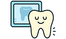 A calm tooth beside a gentle tooth picture.